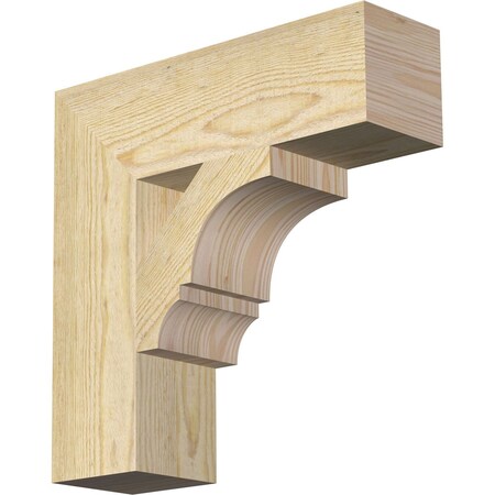 Ekena Millwork Balboa Block Rough Sawn Bracket, Douglas Fir, 4"W x 14"D x 14"H BKT04X14X14BOA05RDF